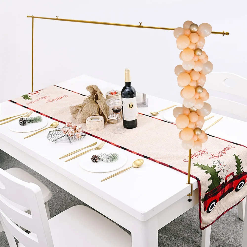 3.28ft Tall Over The Table Rod Stand Adjustable Gold Metal Table Arch Clamp Stand Decor Easy to Store for Weddings and Parties