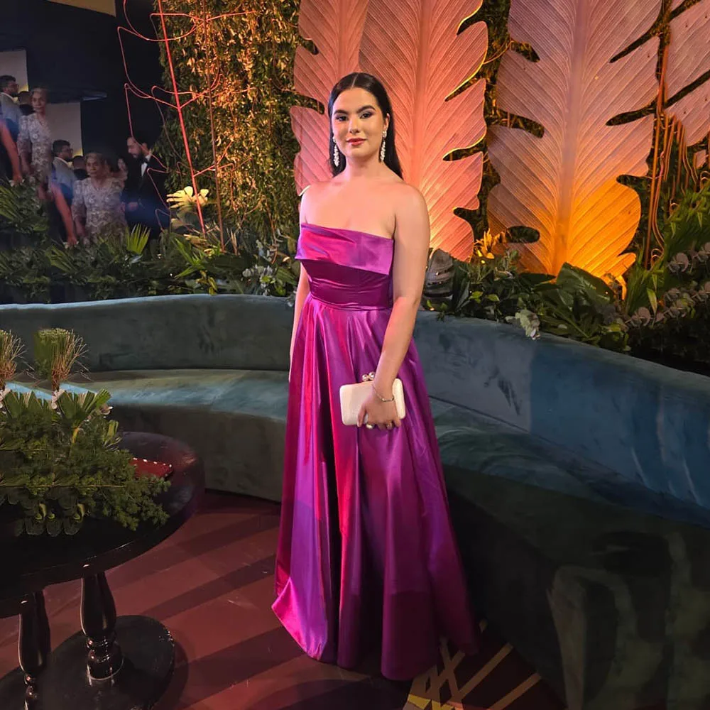 Msikoods Satin Prom Dresses 2025 Wedding Guest Dress Floor Length Elegant Evening Dress Woman Simple Party Gown Customized