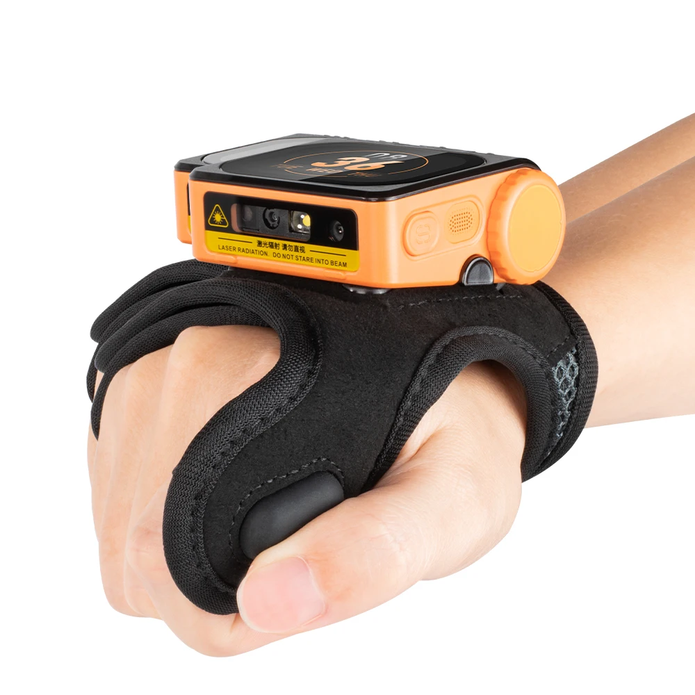Effon TG03 Orange Wearable Computer 1D 2D Barcode Scanner Data Collector Warehouse Inventory Logistic Management Smart Stock