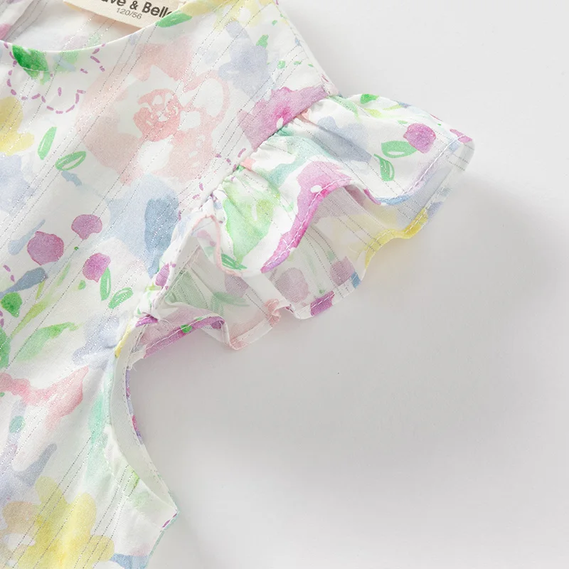 ديف بيلا فستان للفتيات الخريف الصيف الأطفال القطن الأزهار التنانير ملابس خارجية غير رسمية أنيقة الأميرة الاطفال الملابس DK2251553