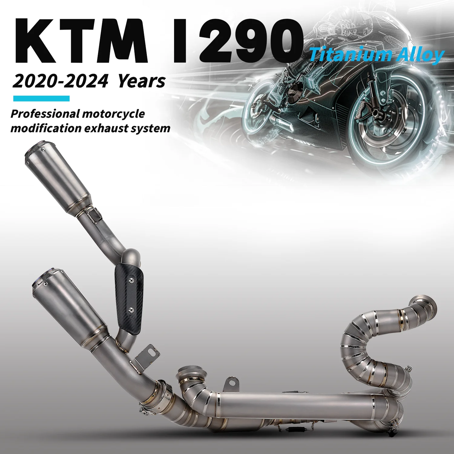 

For carbon fiber lid KTM keDu 1290/1390 Super 2020-2024 models Motorcycle All Titanium Exhaust System