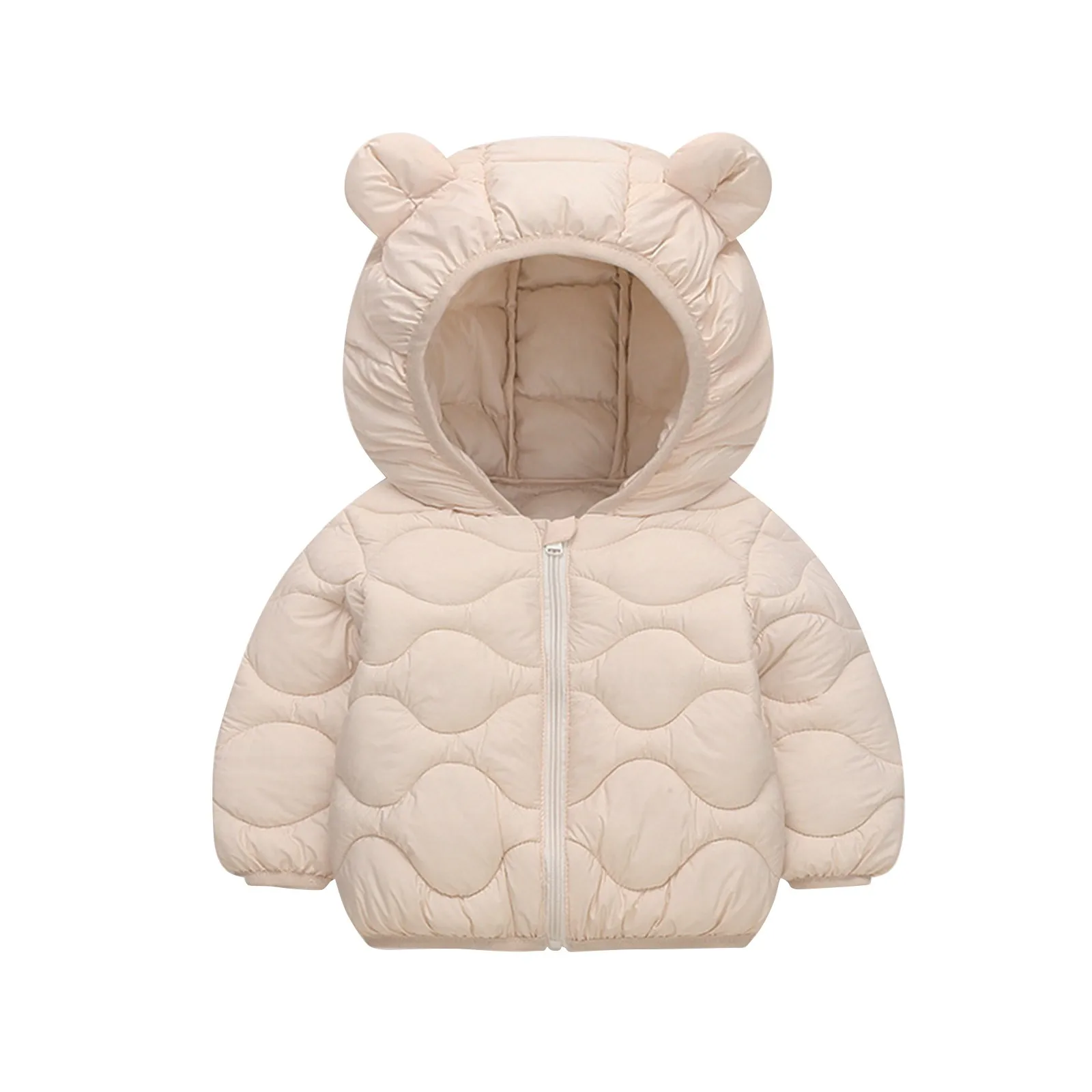 Winter Autumn Baby Fashion Daily Solid Color Thick Hooded Thin Coats For Years Kids Warm Down Cotton Thermo Plume Coat