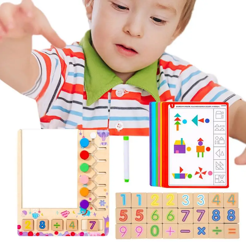 Educational Learning Number Toy Wooden Math Number Games 29.7cm Colorful Educational Teaching Number Toys Funny Educational