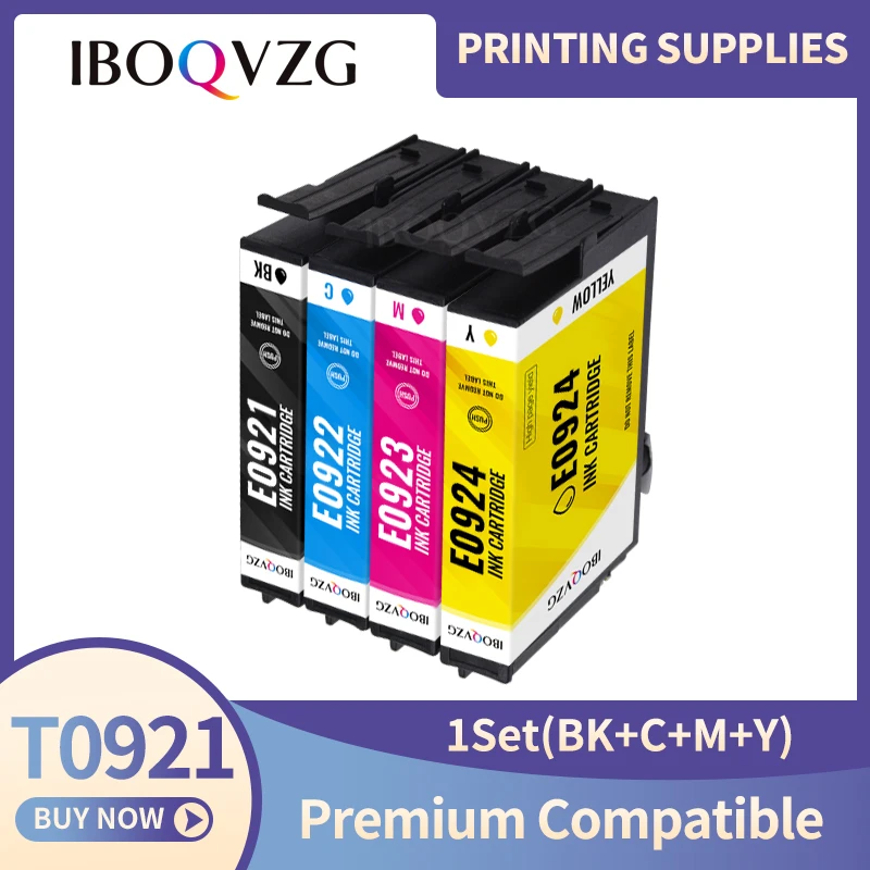 IBOQVZG Compatible Ink Cartridge T0921 T0922 T0923 T0924 For Epson Stylus T26 T27 TX117 TX119 TX106 TX109 CX4300 C91 printer