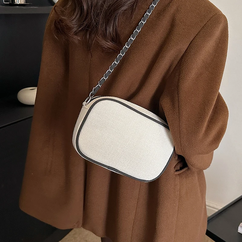 حقيبة الكتف سلسلة قماش صغيرة للنساء ، عالية الجودة ، عادية ، أنثى ، Crossbody ، رسول حقائب ، حقائب السيدات ، موضة جديدة