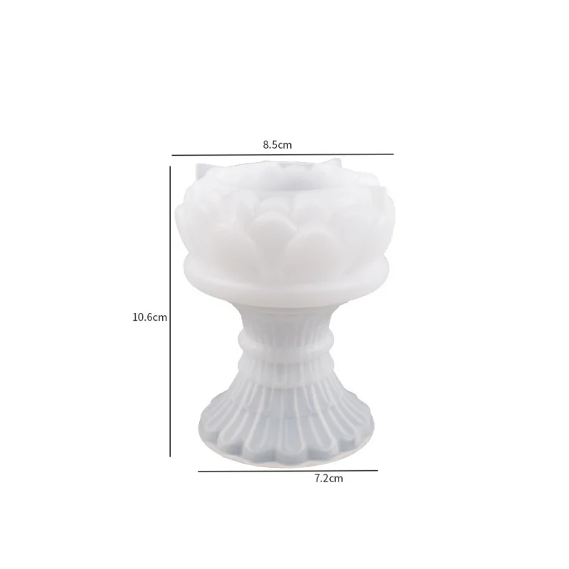 Molde de silicona con forma de gota de cristal, contenedor de yeso, cemento, flor de loto tridimensional, taza de vela, capullo, bricolaje