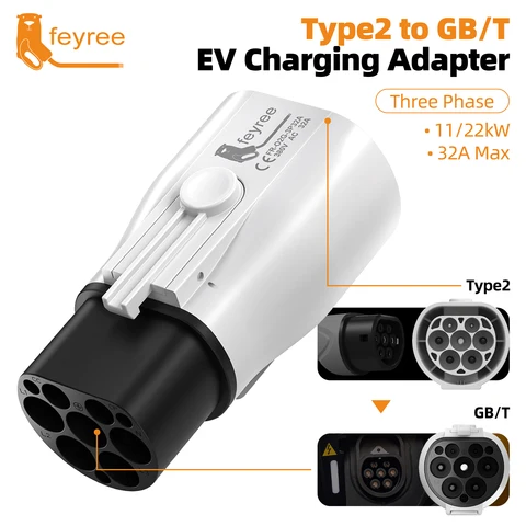 Адаптер зарядного устройства Feyree EV Type2 32A 22KW для электромобилей — фото товара