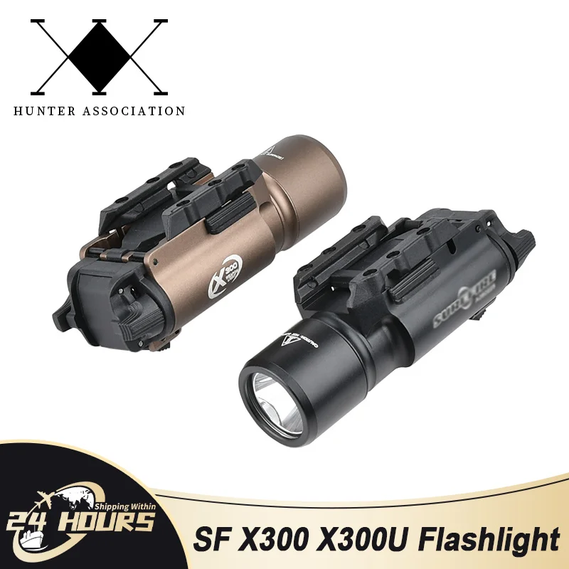WADSN Tactical Airsoft Surefir SF X300 X300U Ultra Metal Pistol Gun Strobe LED Light Fit 20mm Rail Hanging Hunting Flashlight