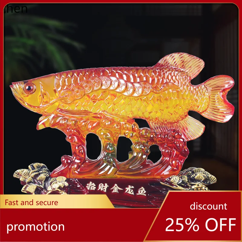 

LXC Lucky Goldfish Ornament Living Room Home Decor Living Room Decoration Crafts Company Store Opening Gift