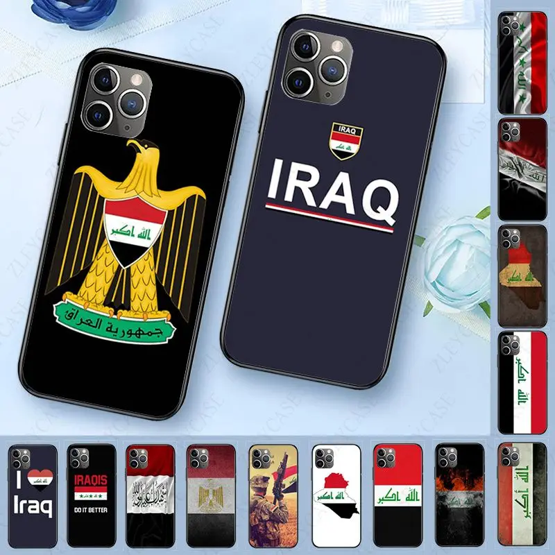 Iraq Flag black soft tpu phone cover For iphone 15plus 15pro 14PLUS 11pro 12pro 13pro max X XS SE 12mini xr xsmax se 2020 Cases