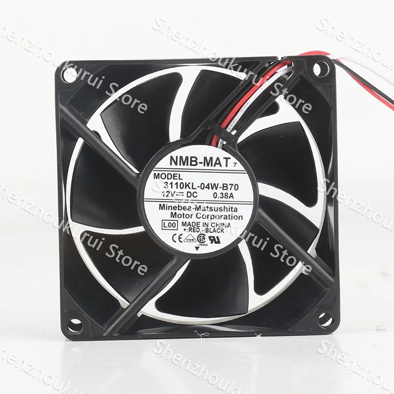 

Original NMB 8025 DC 12V 0.38A AC EC 8CM High air volume double ball 80X80X25MM three-wire cooling fan 3110KL-04W-B70