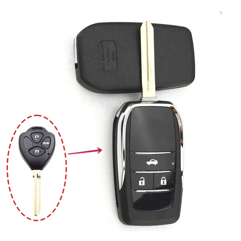 Neue Auto Schlüssel Shell Modifizierte Flip Folding Remote Key Case Shell für Toyota RAV4 Wish Camry Hiac Corolla Hilux Fortuner Yaris 2014