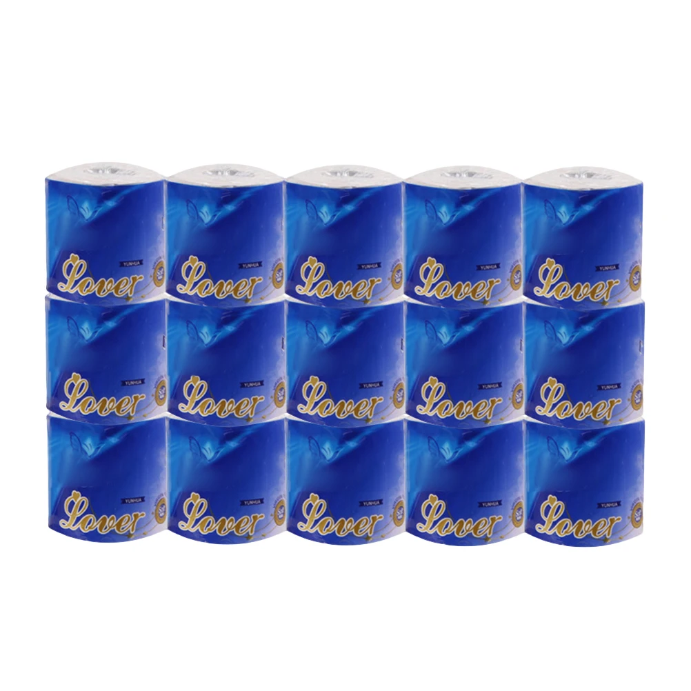 

15 Rolls Mixed Pulp Toilet Paper Unscented Soft Unbleached Bulk Family Office Tissue Roll Biodegradable Bathroom Essentials Home