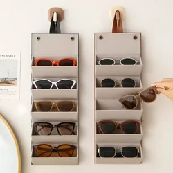 1pc 2/3/4/5 Slots Glasses Storage Box Foldable Portable Travel Organizers Storage Box for Glasses Sunglasses Wall Hanging Case