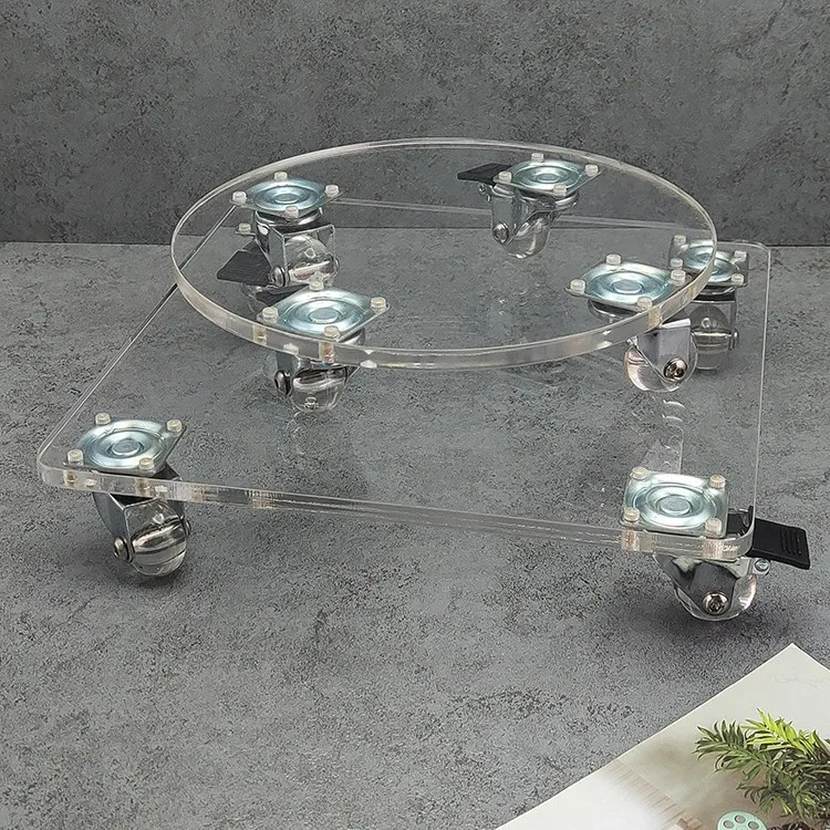 Flower potted plant tray with wheel movable pulley roller base electrical bottom support flower plate bottom tray