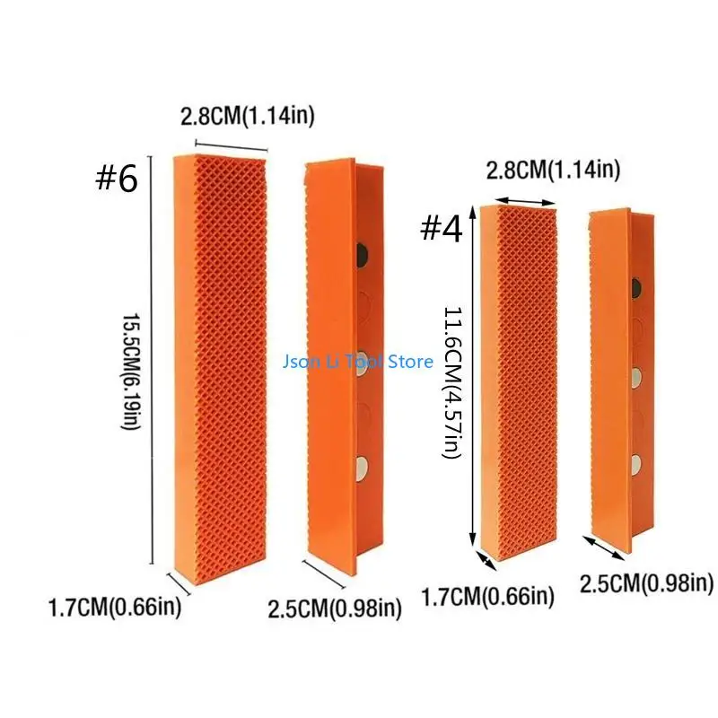 Y08D Concave cho băng ghế công cụ Vise Vice Pads Multi-Groove Design mềm Grip Jaw Vise Vise Jaw Pads
