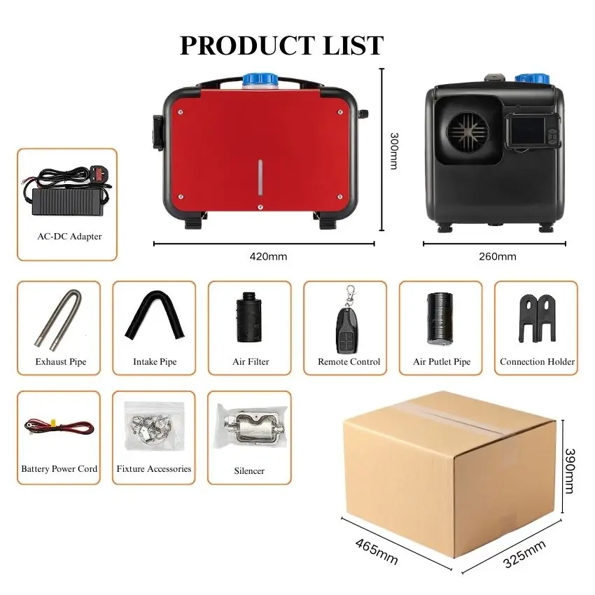 12V/24V/110V/240V 8KW All-in-One Classic Version Air Heater with LCD Switch for Truck Trailer Camper Van Boat Garage