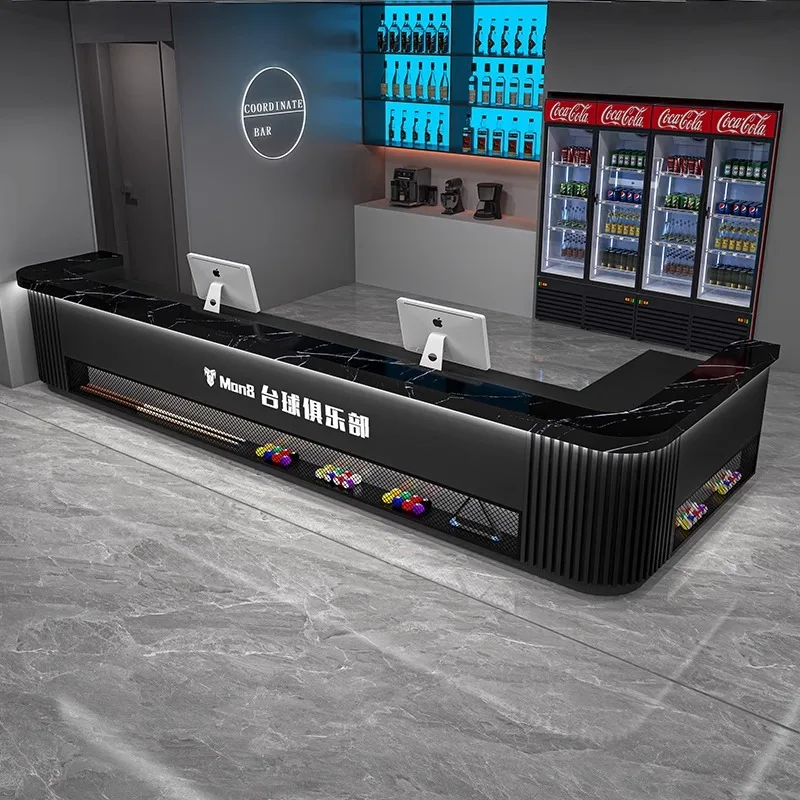 Industrial style bar checkout page retro art billiards room bar counter imitation marble atmosphere front desk counter