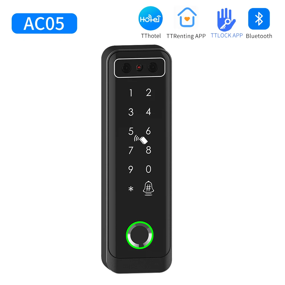 Asia-Teco TTLock App Zugangskontrolle Gesichtserkennungsgerät RFID M1 Karte Fingerabdruckleser für Türschloss Metall IP67 Wasserdicht MF03 3