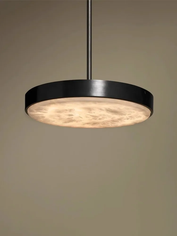 Imagem -03 - Modern All Copper Marble Pendant Lamp Retro Preto Pendurado Lâmpadas para Teto Mesa de Jantar Led Lustres Luxo 2024