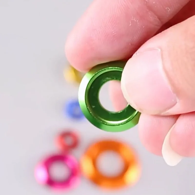 M2 M2.5 M3 M4 M5 M6M8 سبائك الألومنيوم كأس رئيس غسالة ل زر رئيس المسمار الأزرق/الوردي/البرتقالي/الأرجواني/الأخضر/الأحمر/الذهبي/الفضة/الأسود