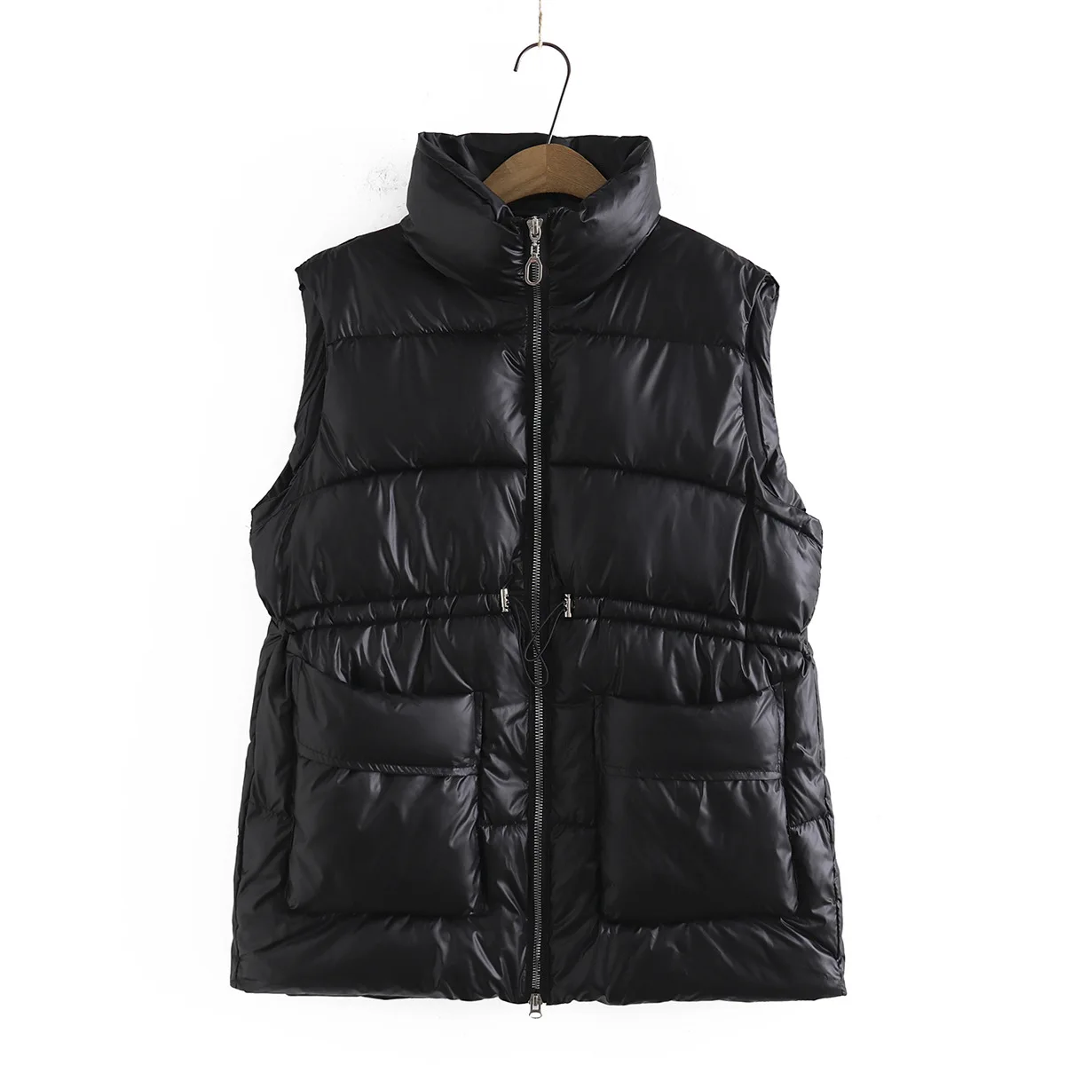 

Large size women's wear autumn and winter loose cover meat in the long down cotton vest foreign style thick shoulders