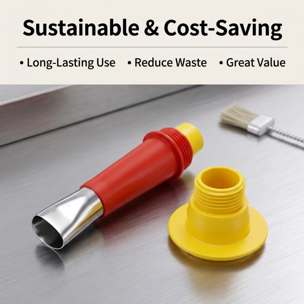Stainless Steel Replaceable Pumping Nozzle Silicone Tool Set for Sink Sealer Application Soft Glue Release Without 22 Uds.