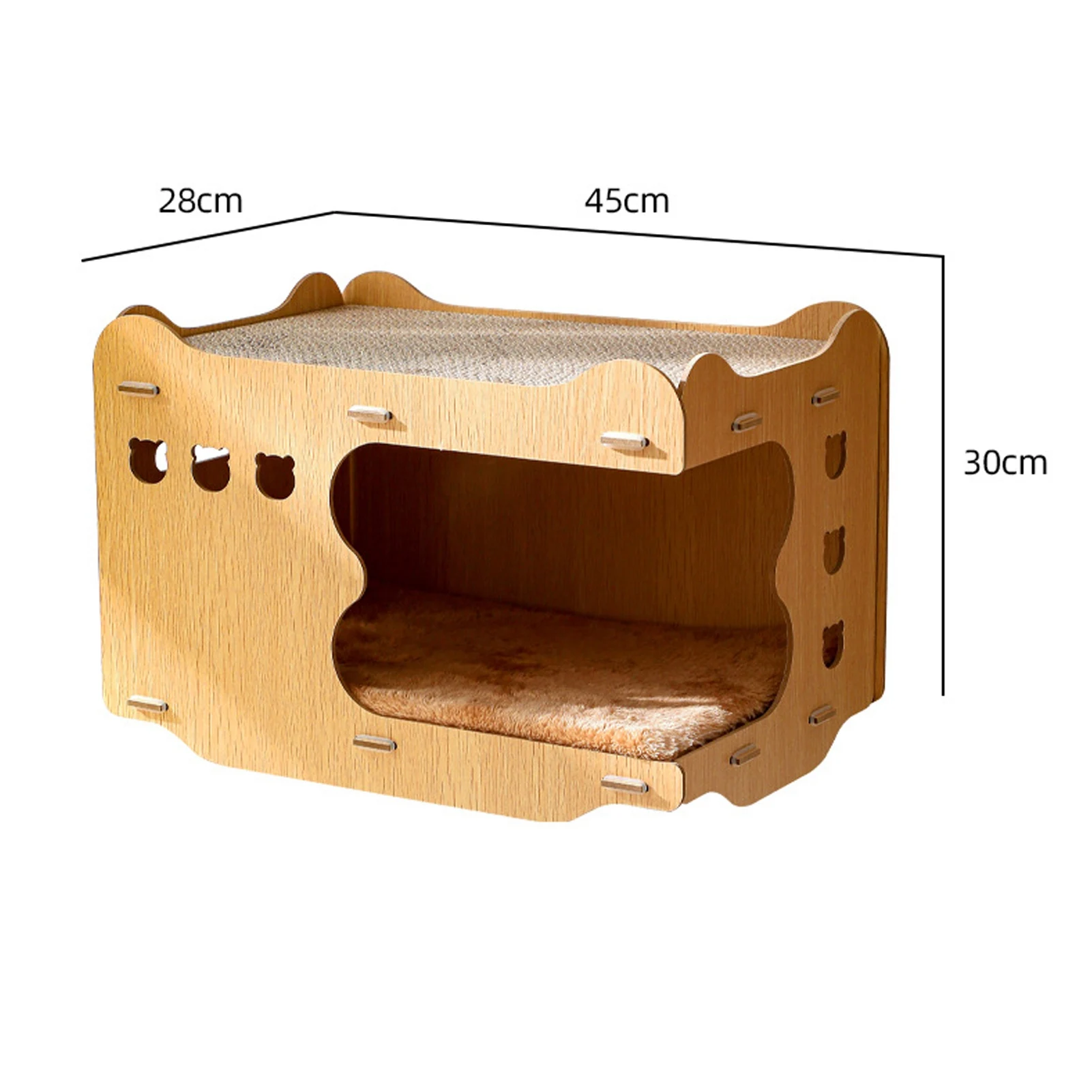 Cat Scratcher Hideout Scratch House Double Layers Stackable Wear Resistant Cat Cardboard House With 2 Scratch Pads Cathead