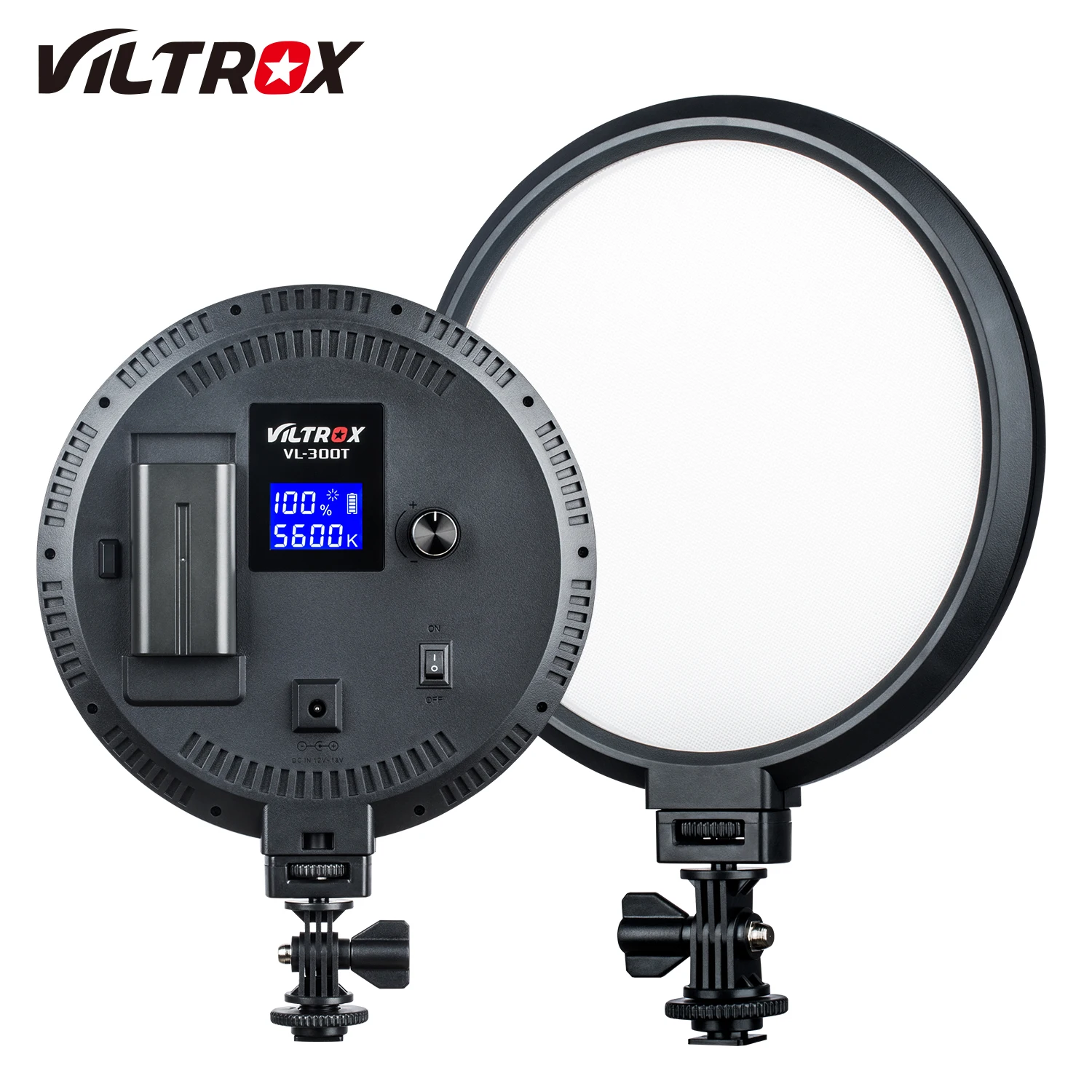 Viltrox VL-300T 3300K-5600K 18W CRI 95+ 7 pulgadas al luz de vídeo LED Circular regulable bicolor ultrafina para fotografía de cámara