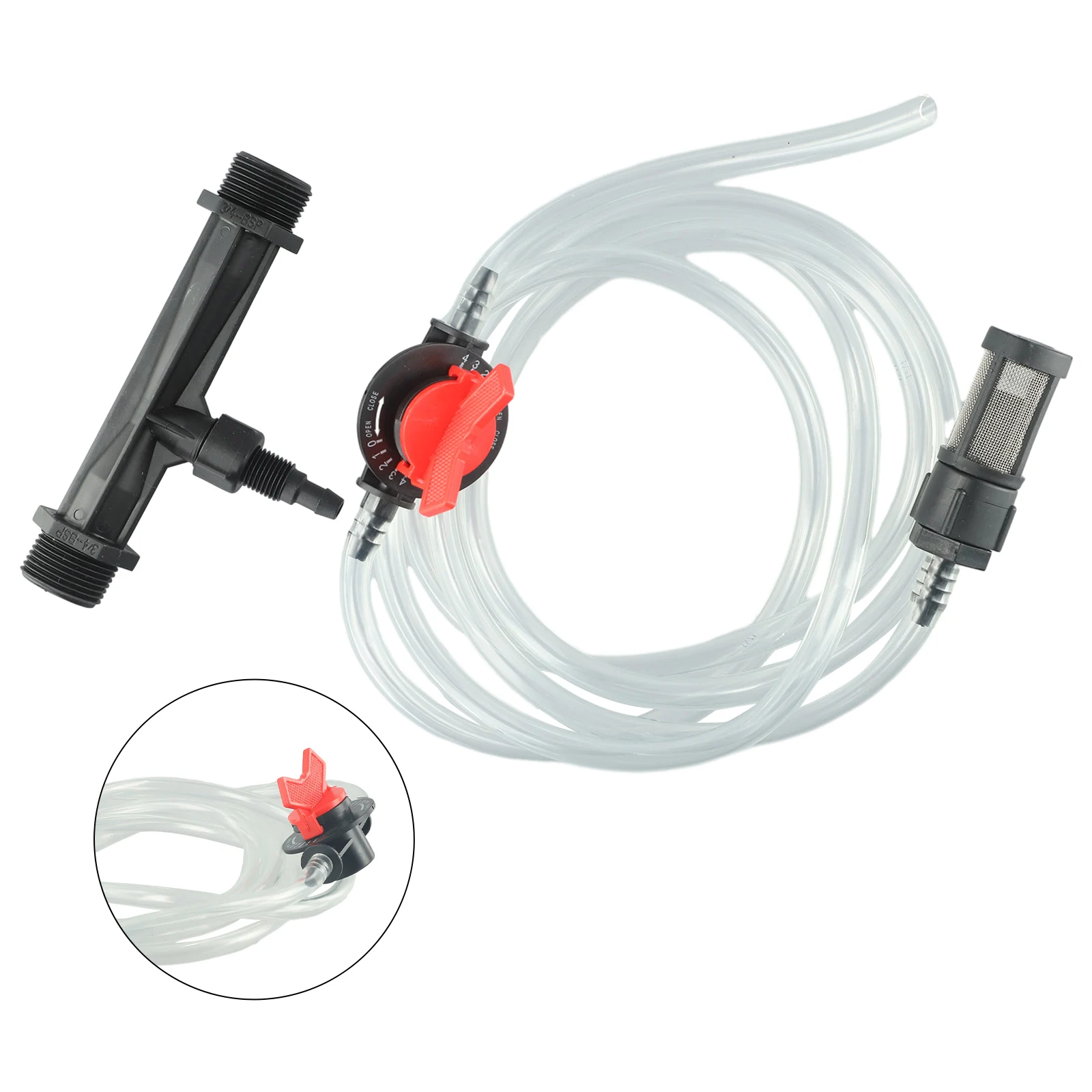 

3/4 Garden Irrigation Device Venturi Fertilizer Injector and Switch Water Tube Set for Effective Plant Nutrition