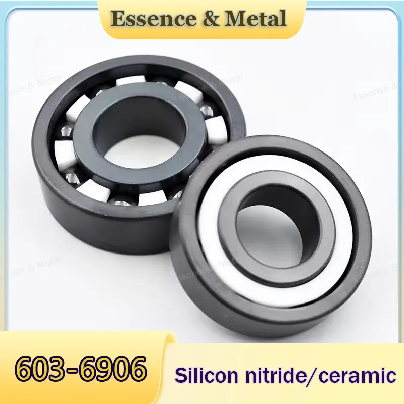 1Pcs Silicon Nitride Full Ceramic Bearing with Cage 603-6906 Full Black Ceramic Bearing ID 3mm-35mm High Temperature Resistance
