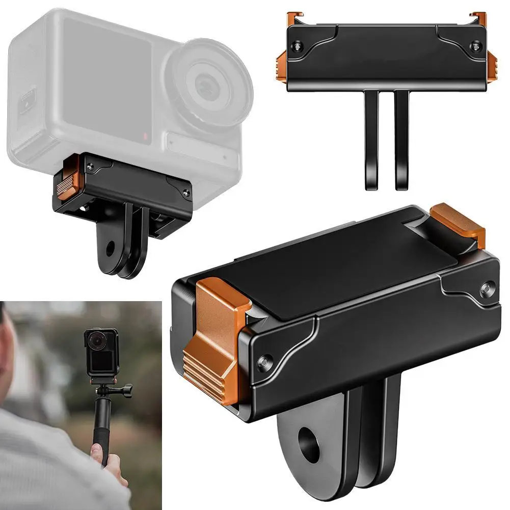 محول مغناطيسي قابل للطي لقاعدة توسيع DJI Action 5 Pro سريع الإصدار محول مخلبين لملحقات DJI Action 5 Pro/4/3