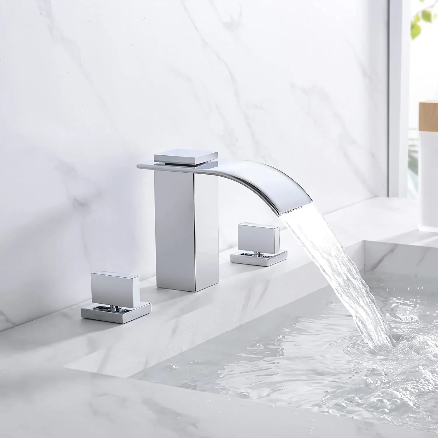 Imagem -06 - Generalizada Cachoeira Torneira do Banheiro Buraco Lidar com Vanity Sink Faucet Preto Fosco Cromo Níquel Escovado