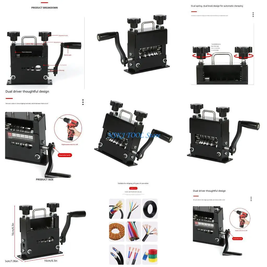 L8RC Multiple Hole Wire Stripper for Various Cables Sizes Automatic Manual Electric Home Use Efficient Safe Portable