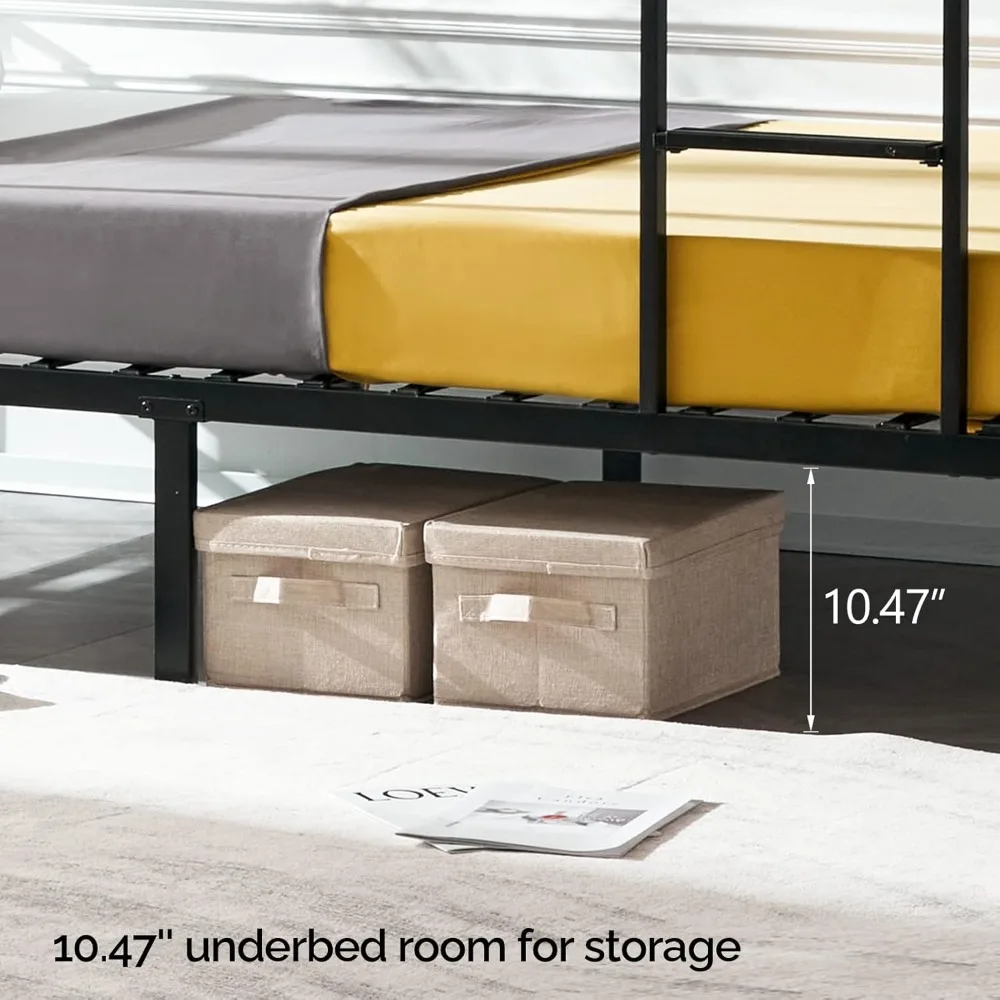 سرير VINGLI بطابقين مزدوج فوق التوأم للأطفال والمراهقين والكبار سرير بطابقين مع سلالم وأسطح معدنية شديدة التحمل، بدون صندوق زنبركي