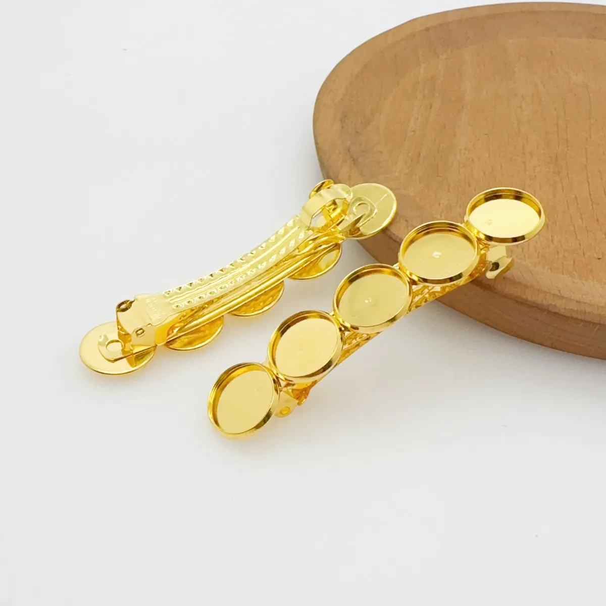 Onebeading Fit 12mm Round Cabochons 5 bases Hairpins Blank  Settings Hair Snap Clips Accessories For DIY Accessories 14x68mm 5pc
