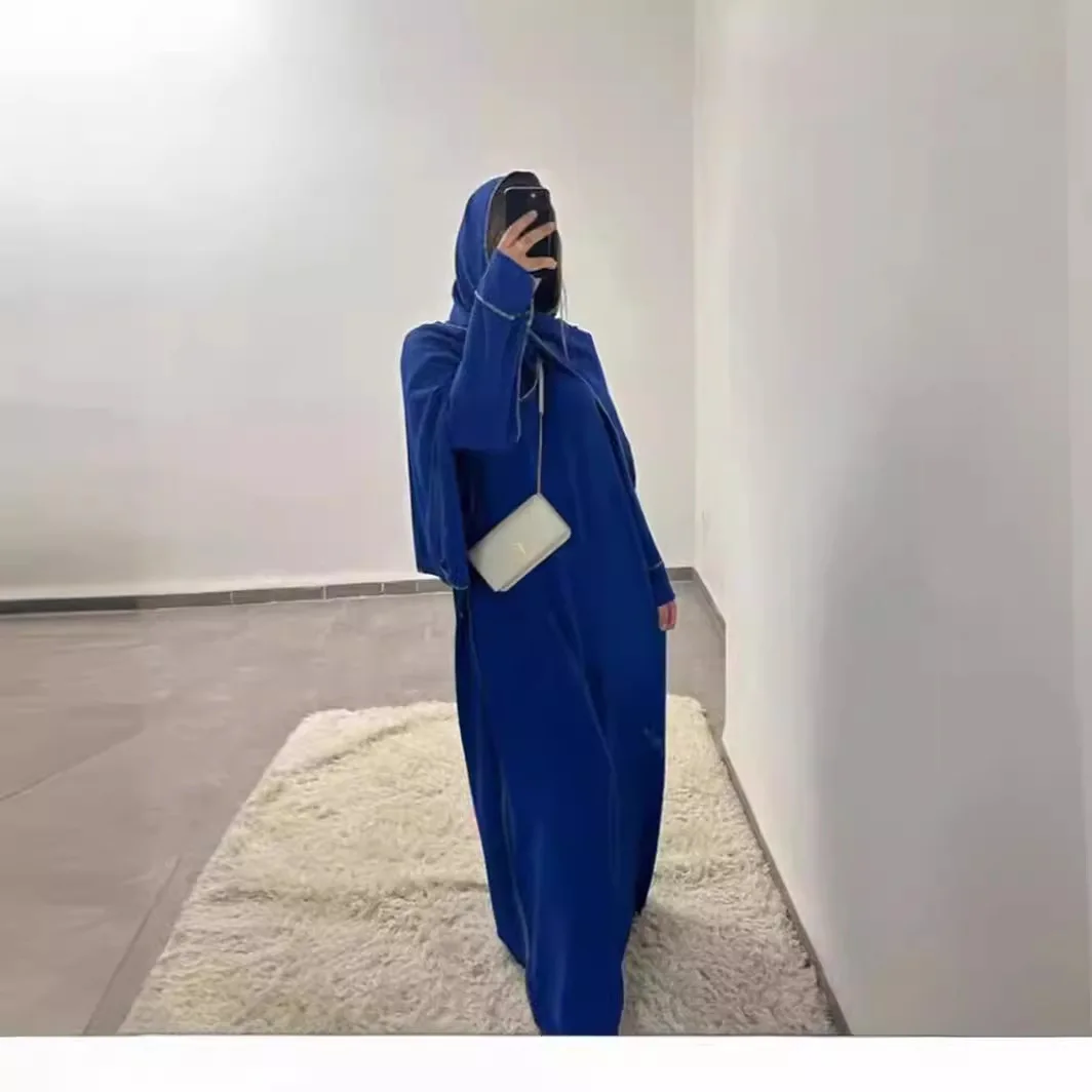 

Modest Abaya Eid Djellaba Muslim Women Hood Hijab Dress Turkey Kaftan Prayer Garment Islam Clothing Robe Caftan Jalabiya Kebaya