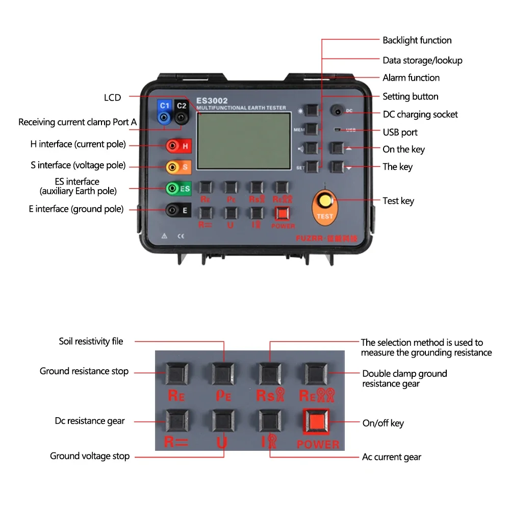 ES3002 is accurate fast and stable for power distribution line iron tower electric line earth resistance measurement instrument