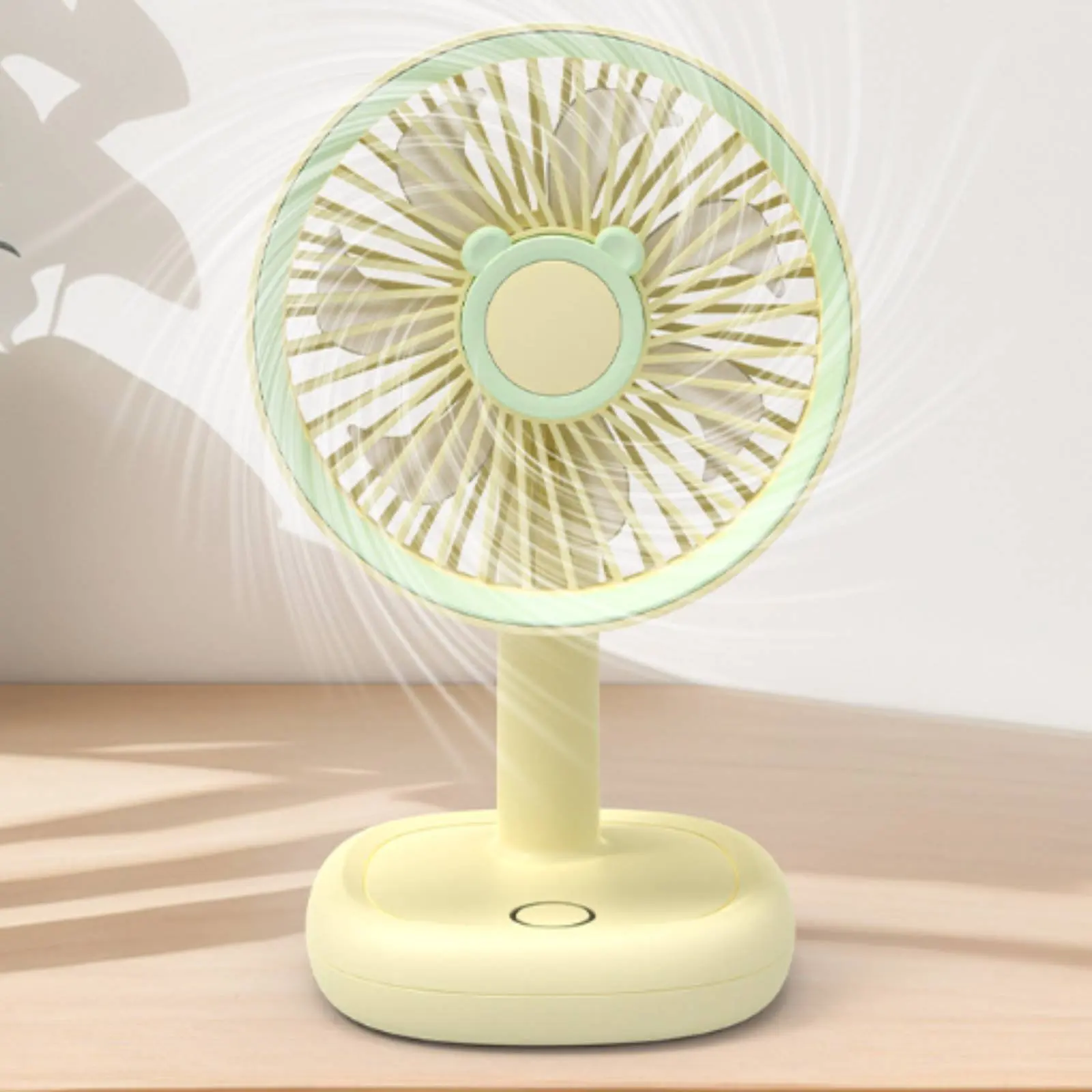 

USB Rechargeable Mini Fan Cute Cartoon Design Desktop USB Fan Air Circulator Compact Quiet for Office, Camping