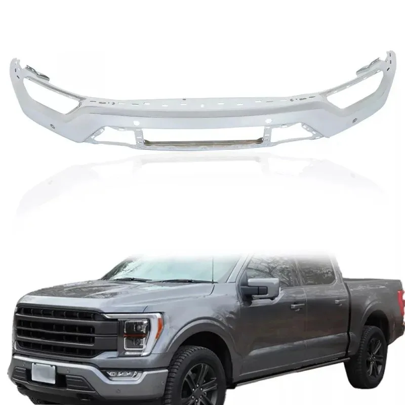 

Steel Chrome Front Bumper Face Bar With 4 Sensor Hole Bumper Front Bumper for F150 F-150 2021-2023 FO1002464