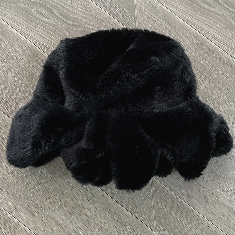 Hip Hop Street Trend Glo Gang Hat Embroidery Plush Cap Party Gift Winter Cartoon Hat Multi-color Faux Fur Octopus Cap
