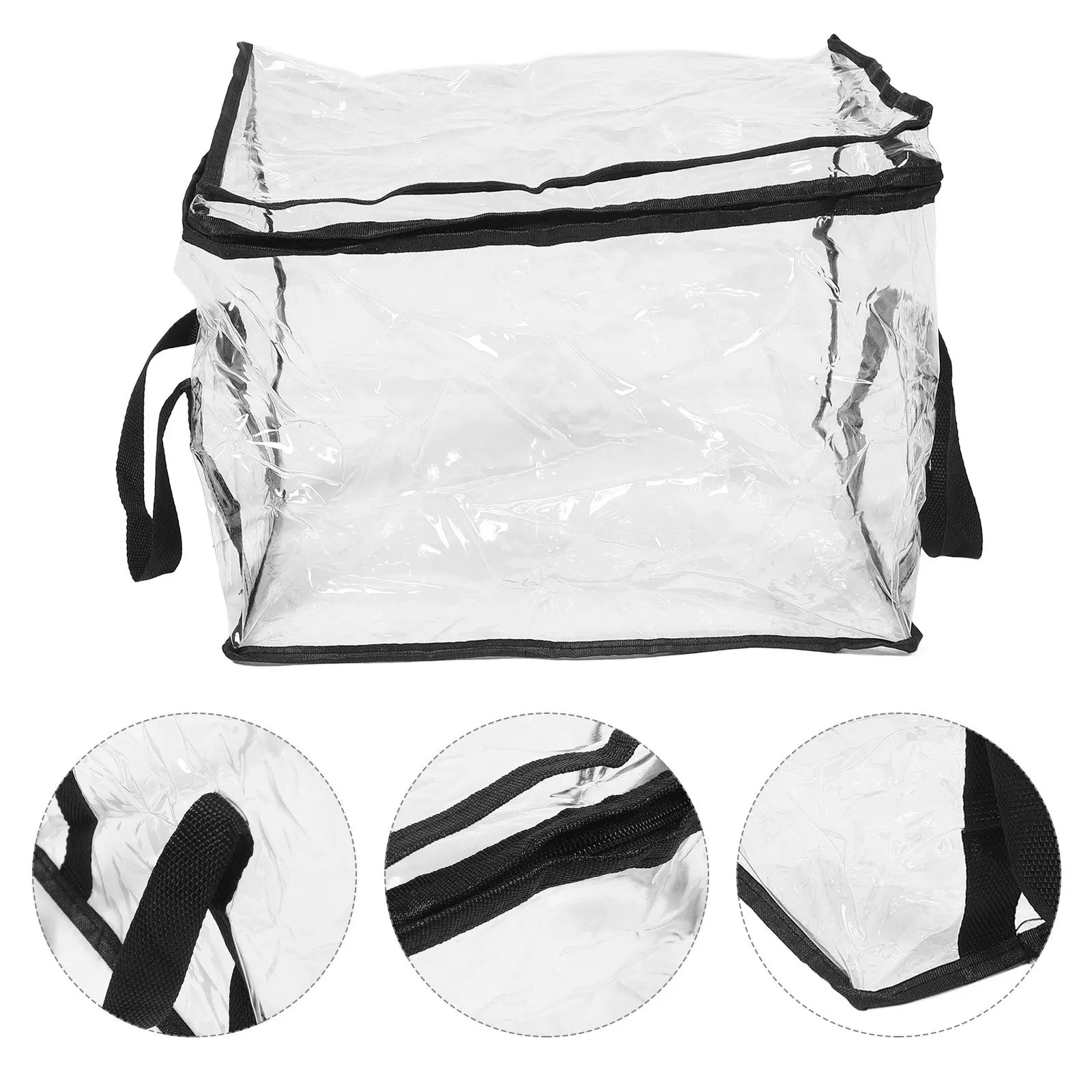 

2pcs Clear Book Storage Case Collapsible Pvc Organizer Transparent Display Cube With Handle For Textbooks Magazines -