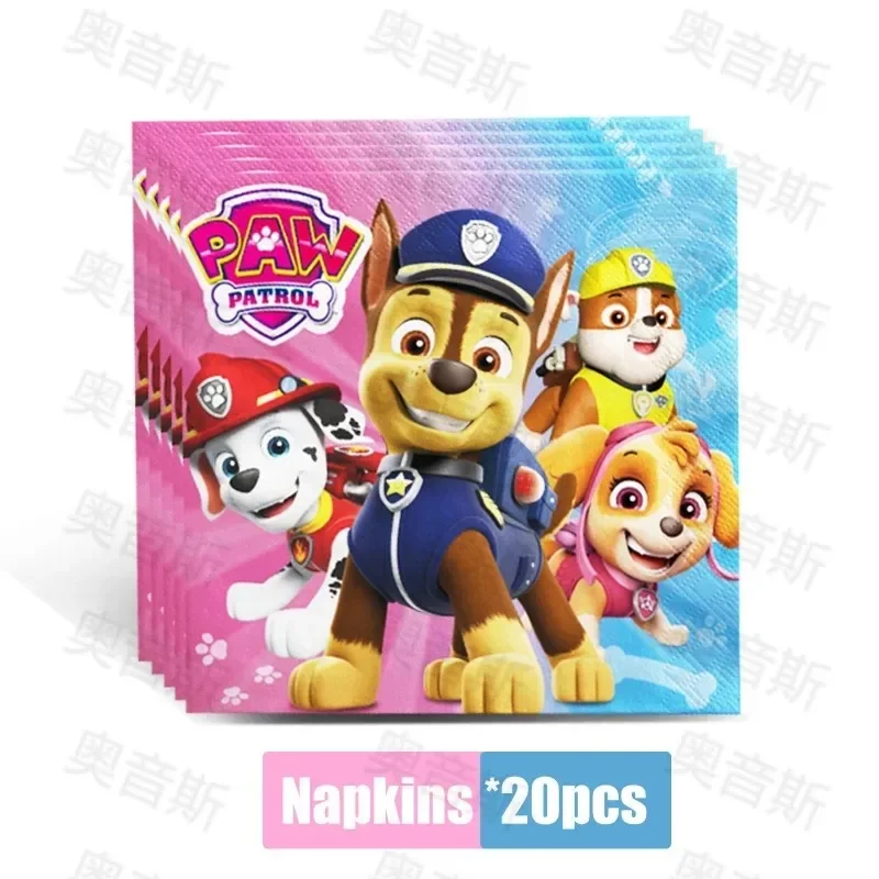 Paw Patrol Ragazzi Ragazze Decorazione festa di compleanno Cartone animato Anime Posate usa e getta Decorazione oggetti di scena Decorazioni per baby shower