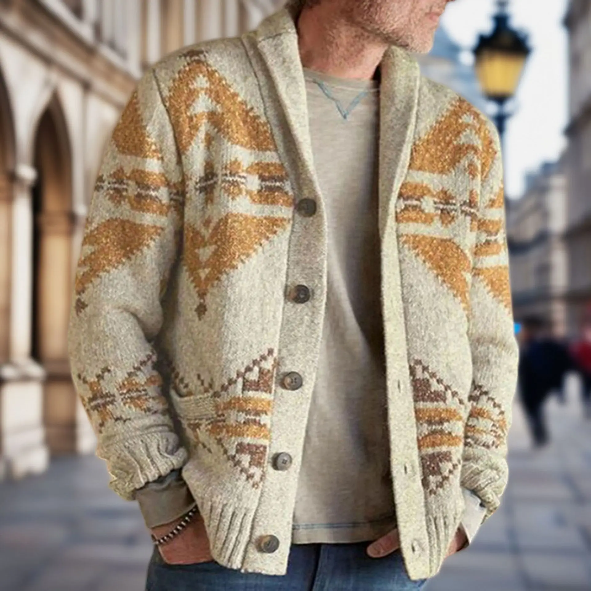 Autumn Winter Men's Knitted Long Sve Sweater Outerwear Fce Fluffy Warm Casual Faion Youth Sle SY0052