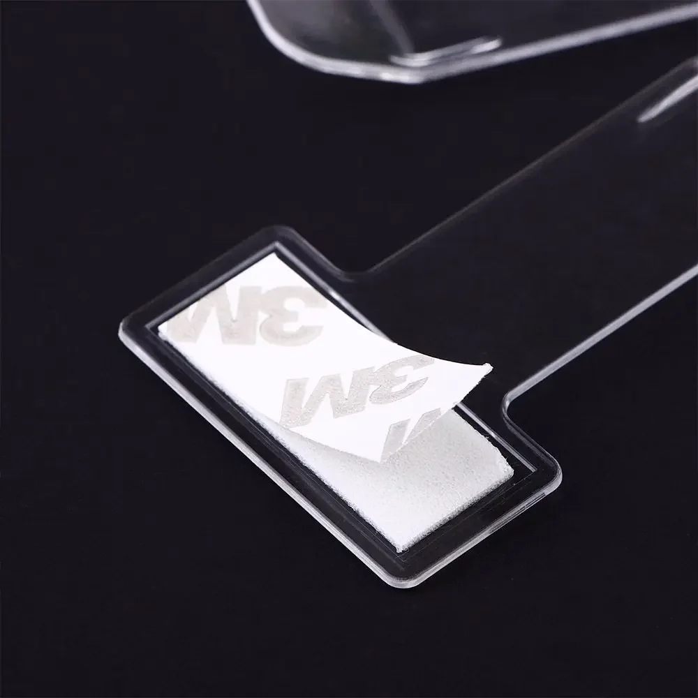 With Adhesive Tape Auto Fastener Clips T shape Transparent Card Clips Invoice Tickets Holder Permit Clip Parking Ticket Holder