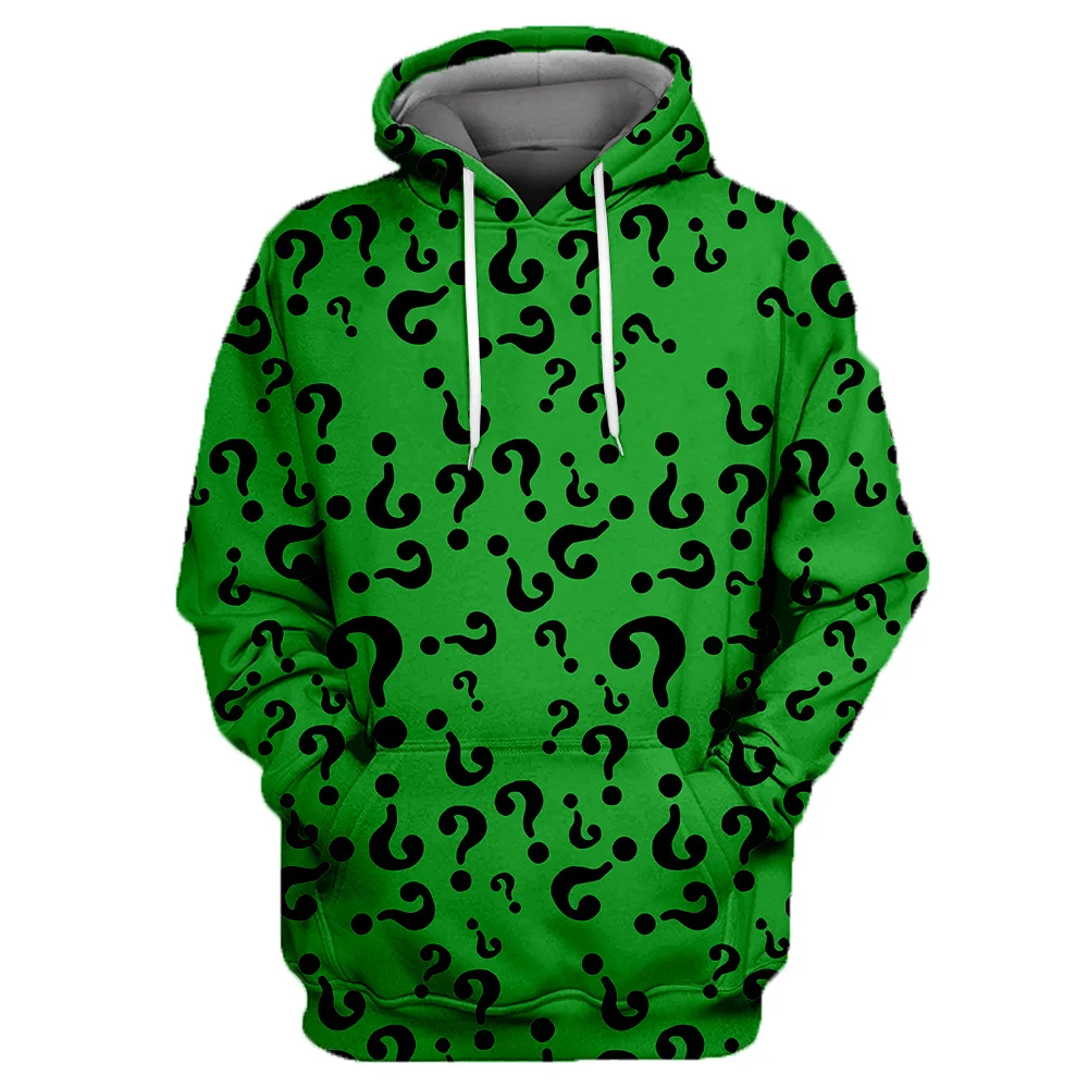 Question Mark Pattern 3D Full Printed Hoodie For Men/Women Green Sweatshirt Streetwear Zip Pullover Casual Jacket Tracksuit