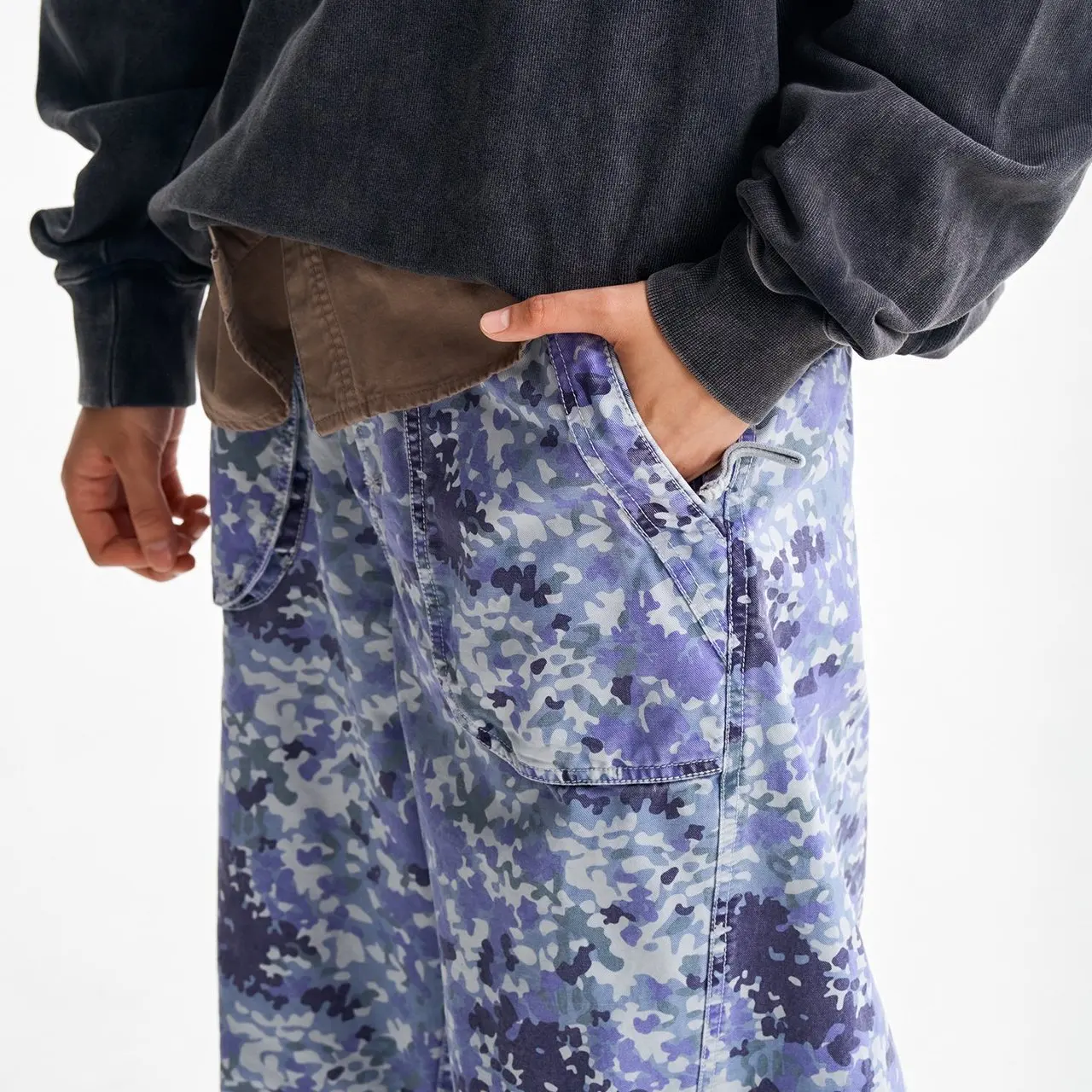 High Quality Print Cotton Cargo Pants Men Streetwear Fashion Hip Hop Loose Casual Wide Leg Baggy Pants Women Boyfriend Trousers view 5