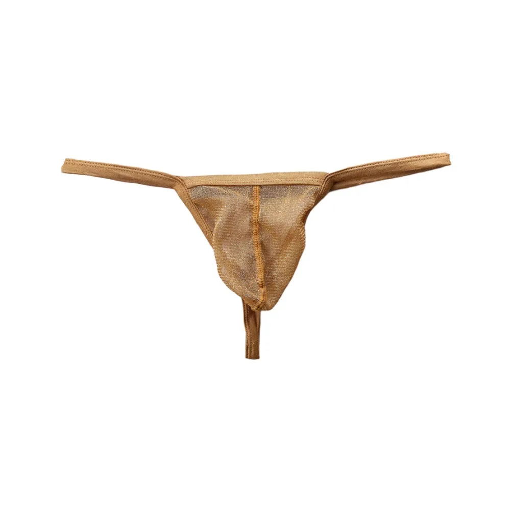 Mens Breathable Mesh Tanga U Convex Pouch Sheer Sexy G-string T-back Thong Briefs Low Waist Thin Strap Underwear