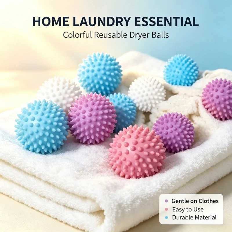 4/8/12Pcs Reusable Laundry Balls Gentle Cleaning Removes Dirt Hair Softens Clothes Prevents Tangling Durable PVC Mixed Colors image 6