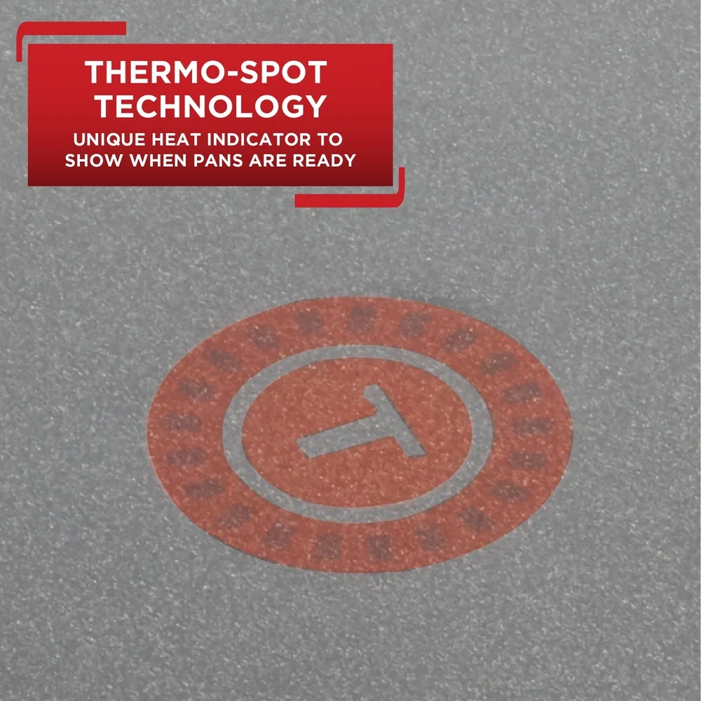 صينية أواني طهي غير لاصقة سهلة العناية مقاس 11 بوصة مع مؤشر حرارة داخلي احترافي ومقبض مريح وآمن للاستخدام في غسالة الأطباق ومتعدد الاستخدام #6